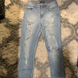 Fashion Nova Glistening Jeans (Medium Wash)